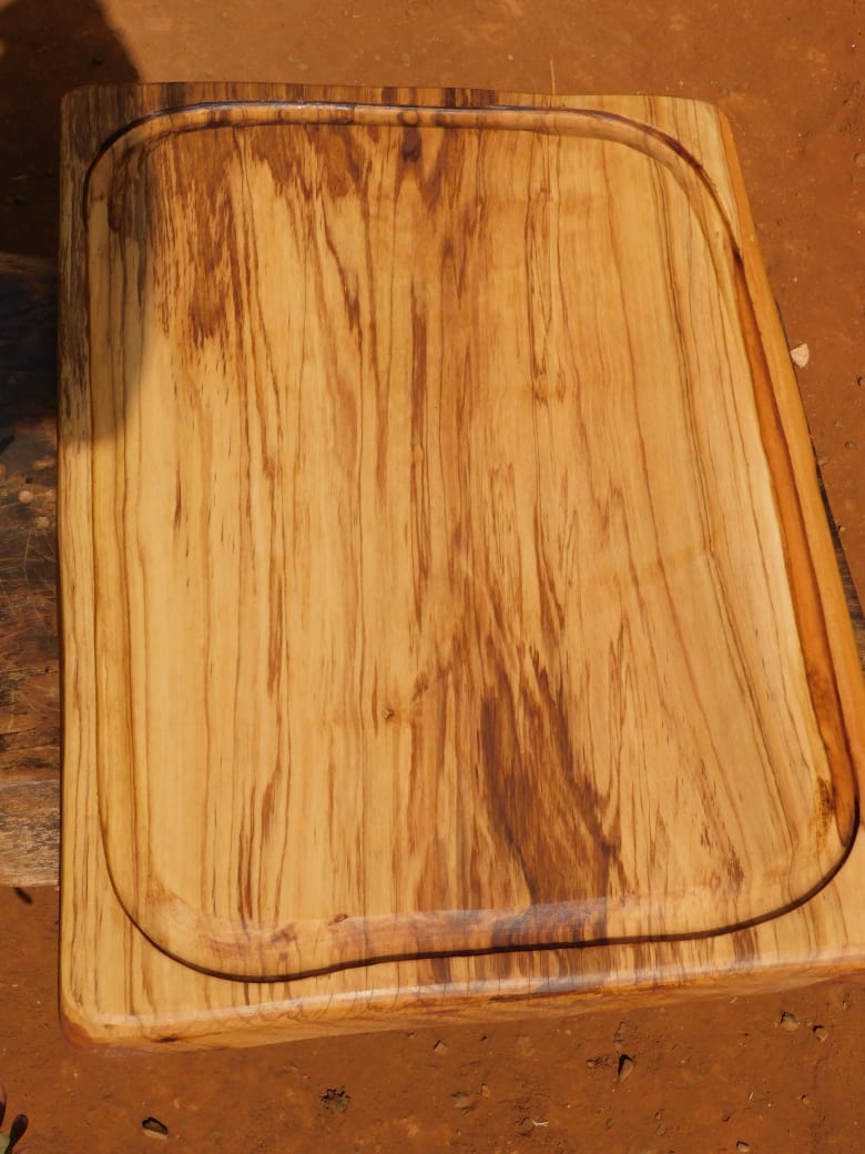 Royale Artisan Hand Polished Reclaimed Elgon Teak Single Block Cutting Board